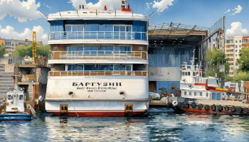 Спуск на воду круизного судна &laquo;Баргузин&raquo;